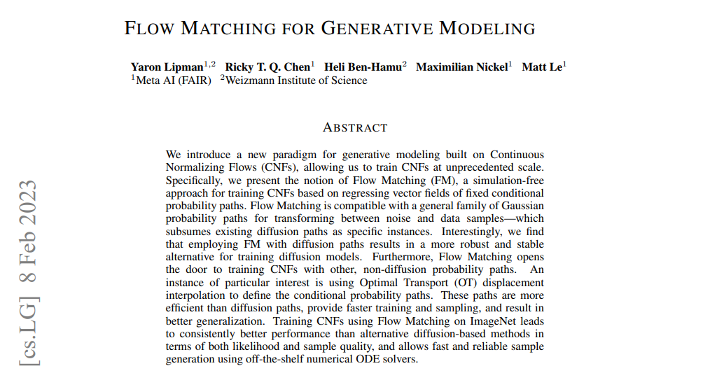 Flow Matching for Generative Modeling (Paper Explained)